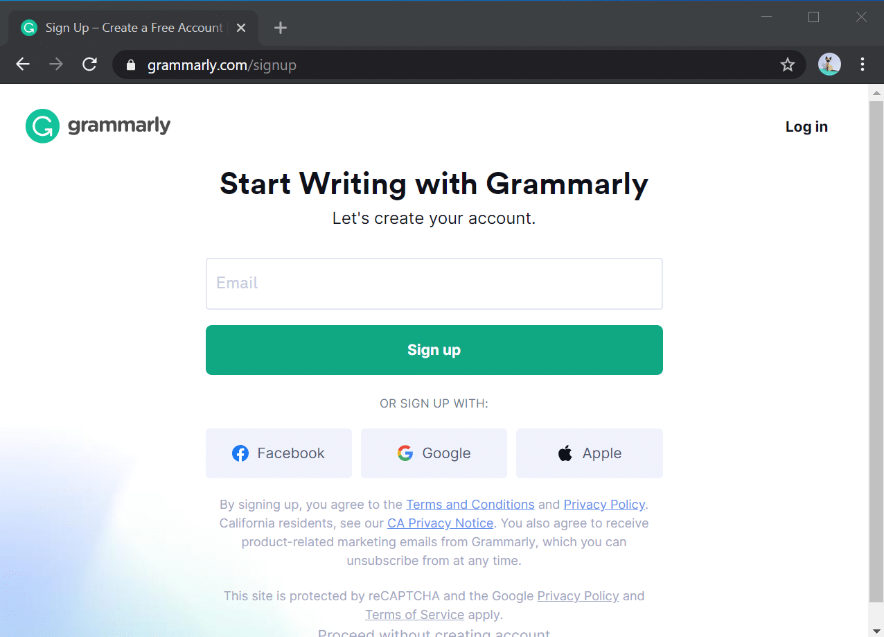 how to signout from free grammarly