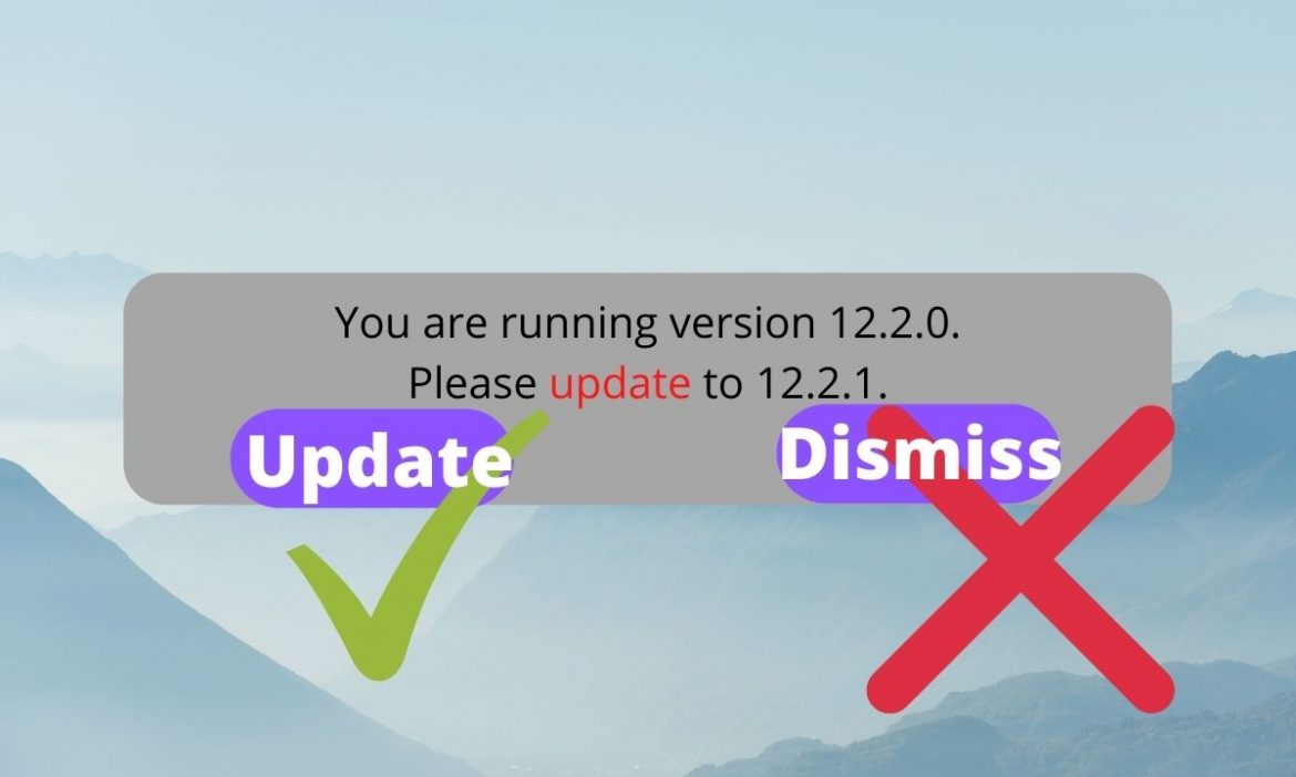 Software update dialog