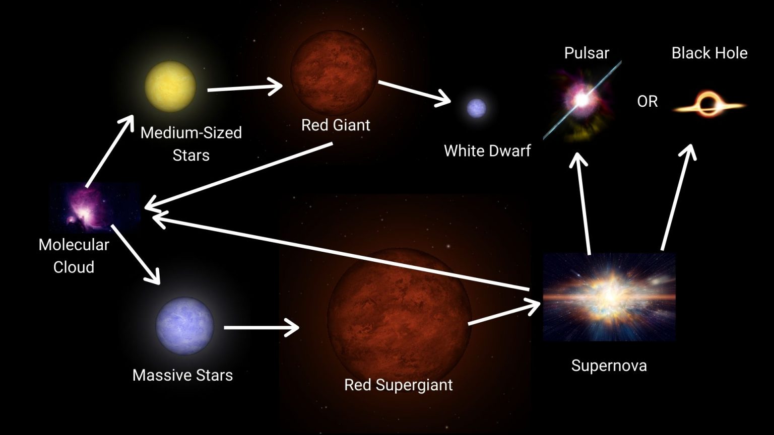 Life Cycle Of A Star Drawing